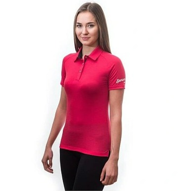 SENSOR MERINO ACTIVE POLO dámské triko kr.rukáv magenta