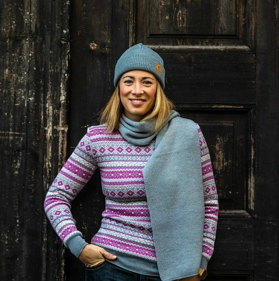 KAMA 5024 Merino svetr, sv. modrá