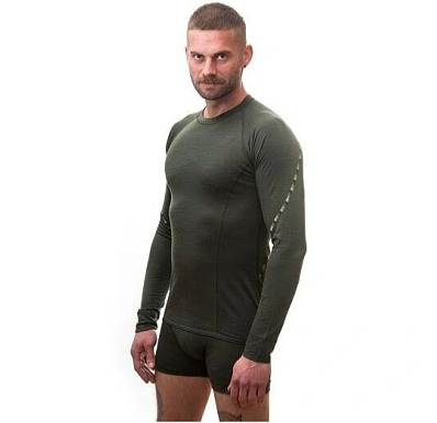 SENSOR MERINO AIR pánské triko dl.rukáv olive green