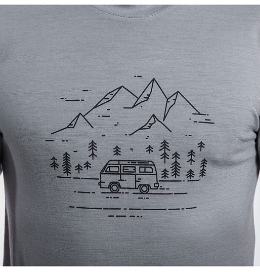 SENSOR MERINO ACTIVE PT VAN LIFE pánské triko kr.rukáv šedá