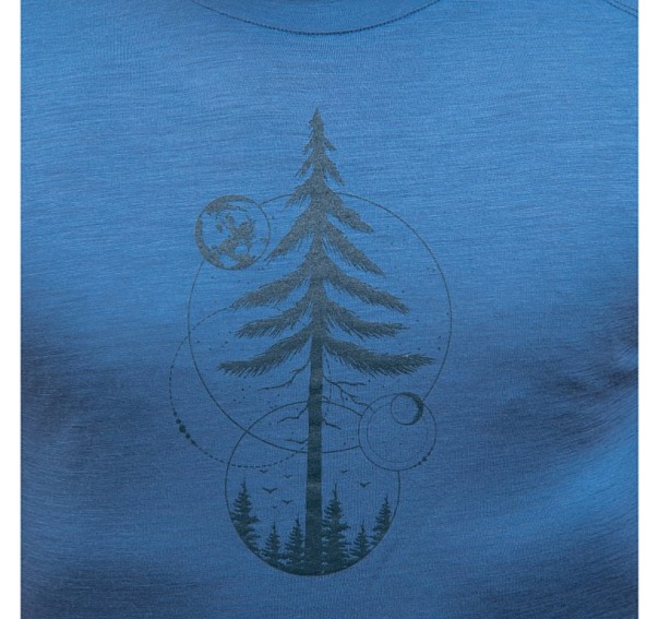 SENSOR MERINO AIR EARTH pánské triko kr.rukáv riviera blue