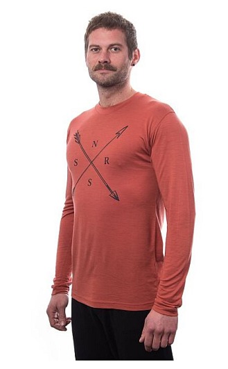 SENSOR MERINO ACTIVE SNSR pánské triko dl.rukáv terracotta