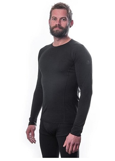 SENSOR MERINO AIR pánské triko dl.rukáv černá