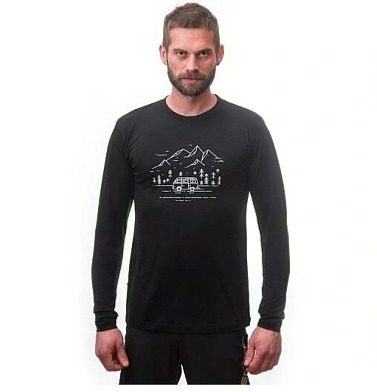 SENSOR MERINO ACTIVE PT VAN LIFE pánské triko dl.rukáv černá