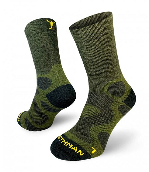 NORTHMAN Svarog, merino ponožky, zimní turistika,Tmavě zelená