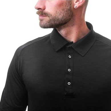SENSOR MERINO ACTIVE POLO pánské triko kr.rukáv černá