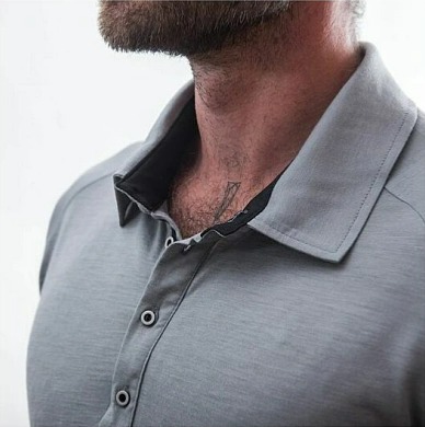 SENSOR MERINO ACTIVE POLO pánské triko kr.rukáv šedá