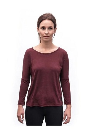 SENSOR MERINO AIR traveller dámské triko dl.rukáv port red