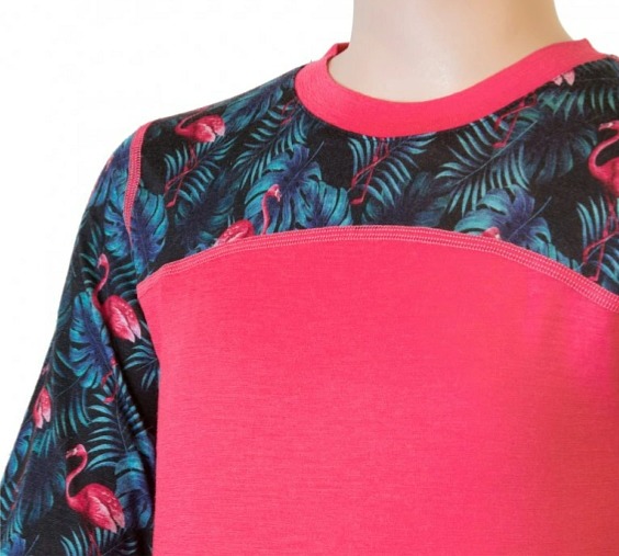 SENSOR MERINO IMPRESS SET dětský triko dl.rukáv + spodky magenta/floral
