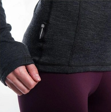 SENSOR MERINO BOLD dámské triko dl.rukáv roll neck anthracite gray