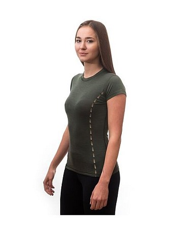 SENSOR MERINO AIR dámské triko kr.rukáv olive green