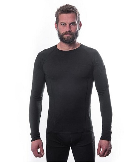 SENSOR MERINO AIR pánské triko dl.rukáv černá