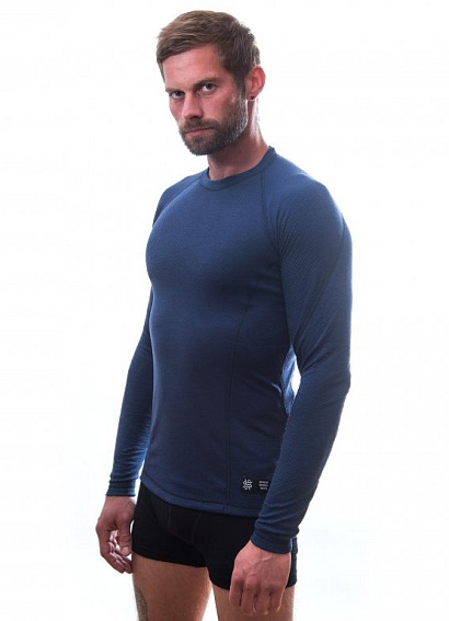 EGLOO DF MERINO Hike&Ski BaseSet pánské triko dl.rukáv+spodky, modrá