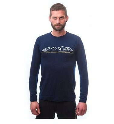 SENSOR MERINO ACTIVE PT MOUNTAINS pánské triko dl.rukáv deep blue