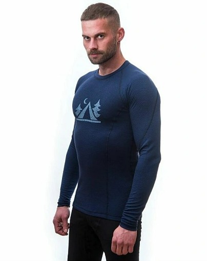 SENSOR MERINO DF CAMP pánské triko dl.rukáv deep blue