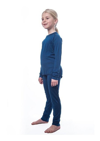 SENSOR MERINO AIR SET dětský triko dl.rukáv + spodky tm.modrá
