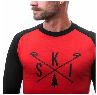 SENSOR MERINO ACTIVE PT SKI pánské triko dl.rukáv červená/černá