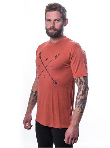 SENSOR MERINO ACTIVE SNSR pánské triko kr.rukáv terracotta