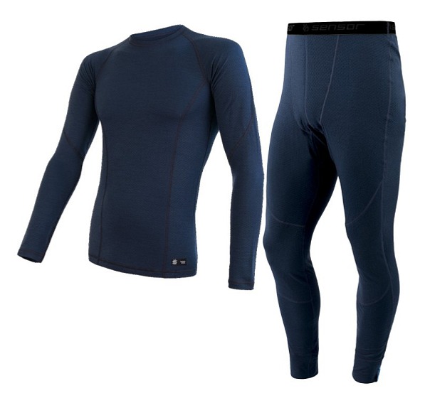 EGLOO DF MERINO Hike&Ski BaseSet pánské triko dl.rukáv+spodky, modrá