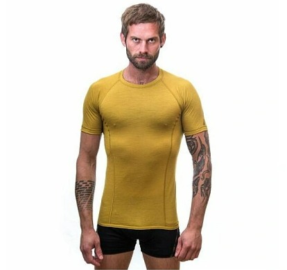 SENSOR MERINO AIR pánské triko kr.rukáv mustard