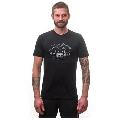 SENSOR MERINO ACTIVE PT VAN LIFE pánské triko kr.rukáv černá