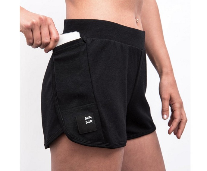 SENSOR MERINO UPPER traveller dámske šortky čierne