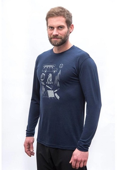 SENSOR MERINO ACTIVE OUTSIDE pánské triko dl.rukáv deep blue