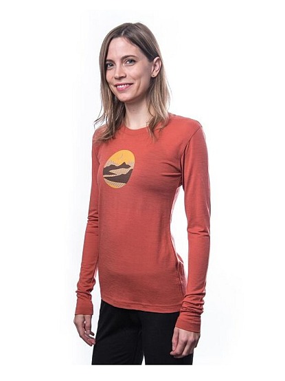 SENSOR MERINO ACTIVE TRIGLAV dámské triko dl.rukáv terracotta