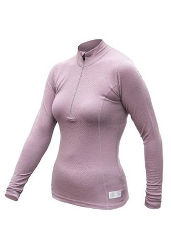 SENSOR MERINO DF dámské triko dl.rukáv zip mystic violet