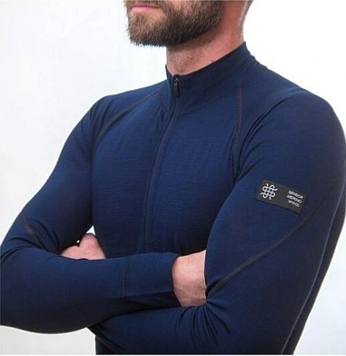 SENSOR MERINO ACTIVE pánské triko dl.rukáv stoják zip deep blue