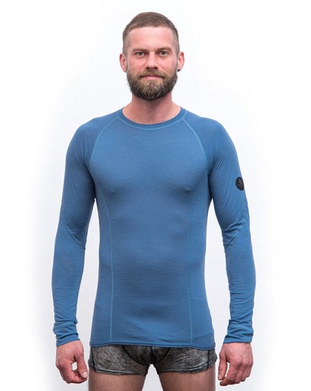 SENSOR MERINO AIR pánské triko dr.rukáv riviera blue