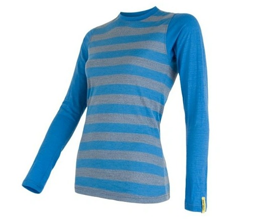 SENSOR MERINO ACTIVE dámské triko s pruhy modré