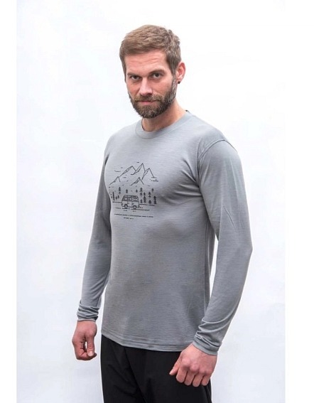 SENSOR MERINO ACTIVE PT VAN LIFE pánské triko dl.rukáv šedá