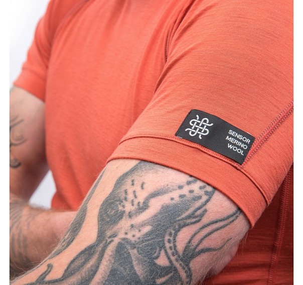 SENSOR MERINO ACTIVE pánské triko kr.rukáv terracotta