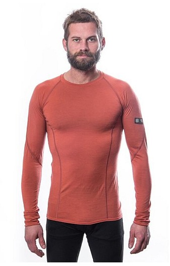 SENSOR MERINO ACTIVE pánské triko dl.rukáv terracotta