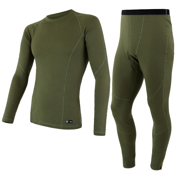 EGLOO DF MERINO Fish&Hount BaseSet pánské triko dl.rukáv+spodky, zelená