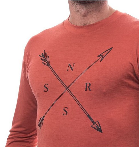 SENSOR MERINO ACTIVE SNSR pánské triko dl.rukáv terracotta