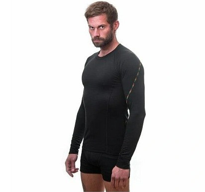 SENSOR MERINO AIR pánské triko dl.rukáv černá