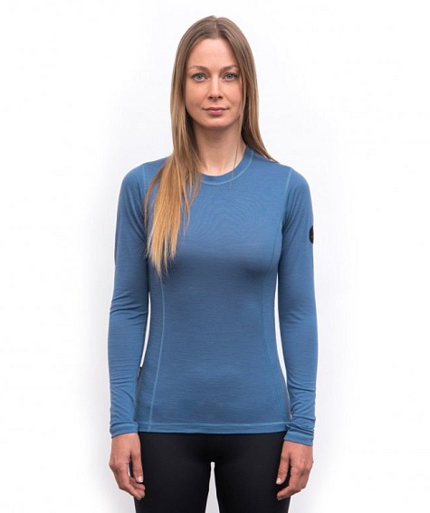 SENSOR MERINO AIR dámské triko dl.rukáv riviera blue