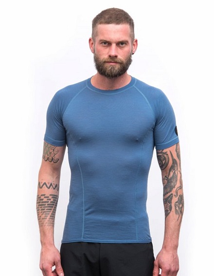 SENSOR MERINO AIR pánské triko kr.rukáv riviera blue