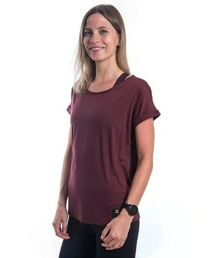 SENSOR MERINO AIR traveller dámské triko kr.rukáv port red