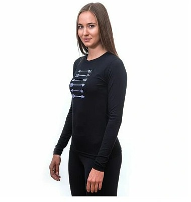 SENSOR MERINO ACTIVE PT ARROWS dámské triko dl.rukáv černá