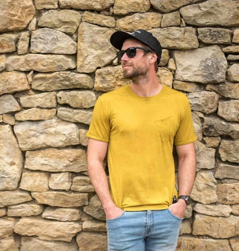 SENSOR MERINO AIR traveller pánské triko kr.rukáv mustard