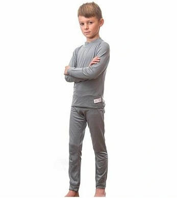 SENSOR MERINO ACTIVE SET juniorský triko dl.rukáv + spodky šedá