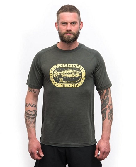 SENSOR MERINO AIR OUTDOORS pánské triko kr.rukáv olive green