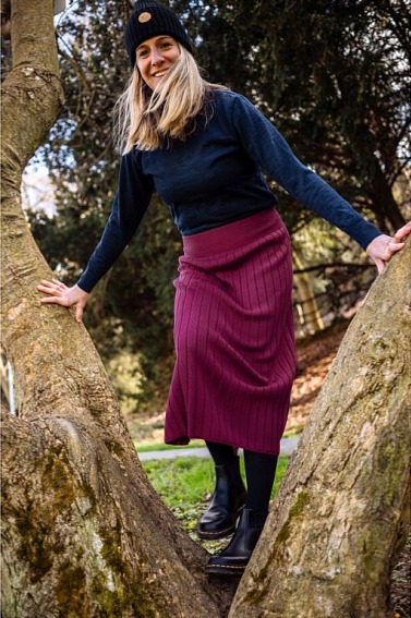 KAMA 6014 Merino sukně, purpurová