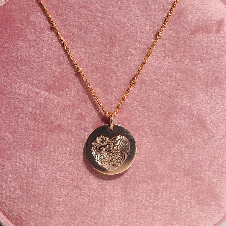 Náhrdelník se dvěma otisky prstů rose gold filled