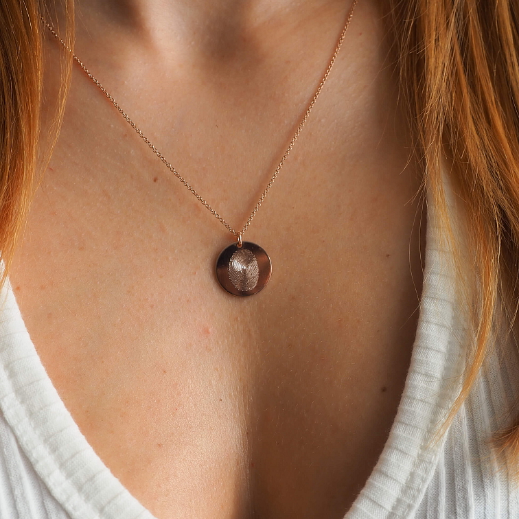 Náhrdelník se dvěma otisky prstů rose gold filled