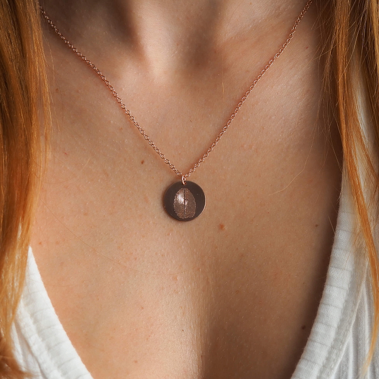 Náhrdelník se dvěma otisky prstů rose gold filled