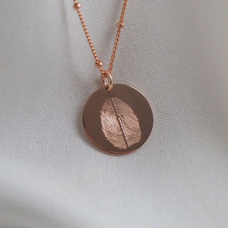Náhrdelník se dvěma otisky prstů rose gold filled